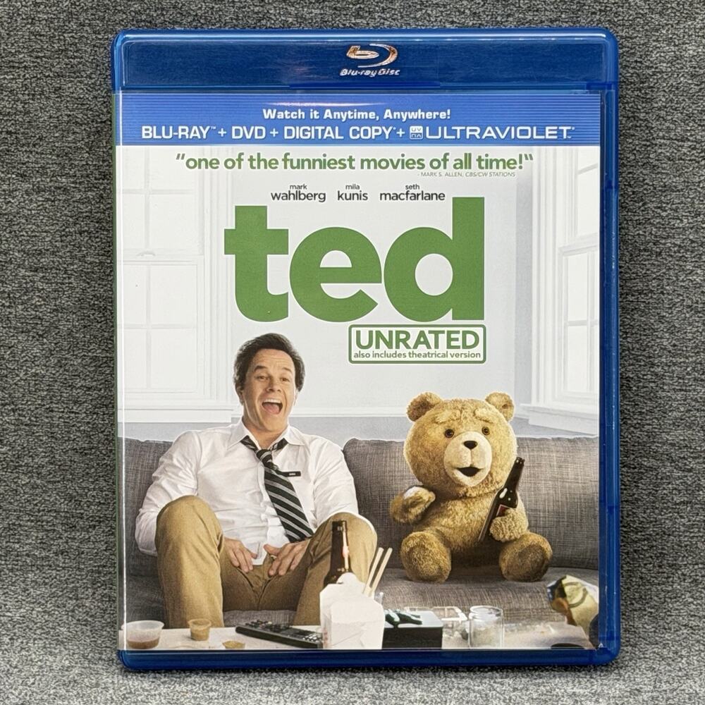 Ted Unrated Blu-ray DVD 2-Disc Combo Pack 2012 Mark Wahlberg Seth MacFarlane